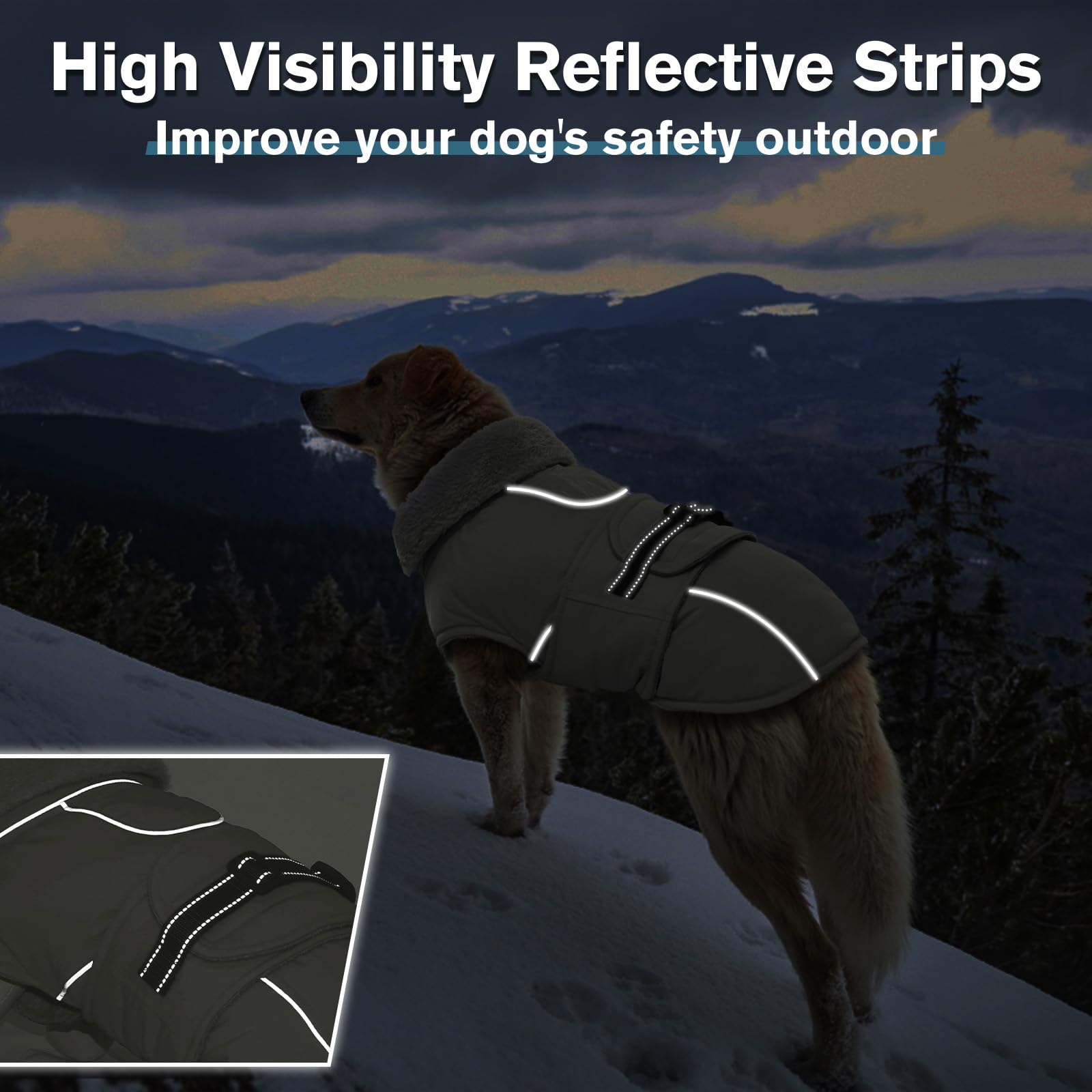 Lelepet Warm Coats and Jackets for Dogs Waterproof Winter Dog Coat for Cold Weather Reflective Dog Puffer Jacket - Image 3