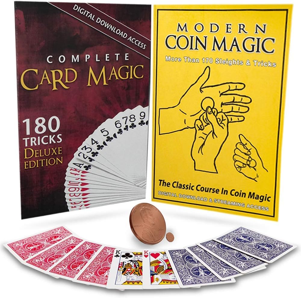 Magic Makers Complete Card Magic and Modern Coin Magic, Ultimate Combo Set, Over 300 Tricks