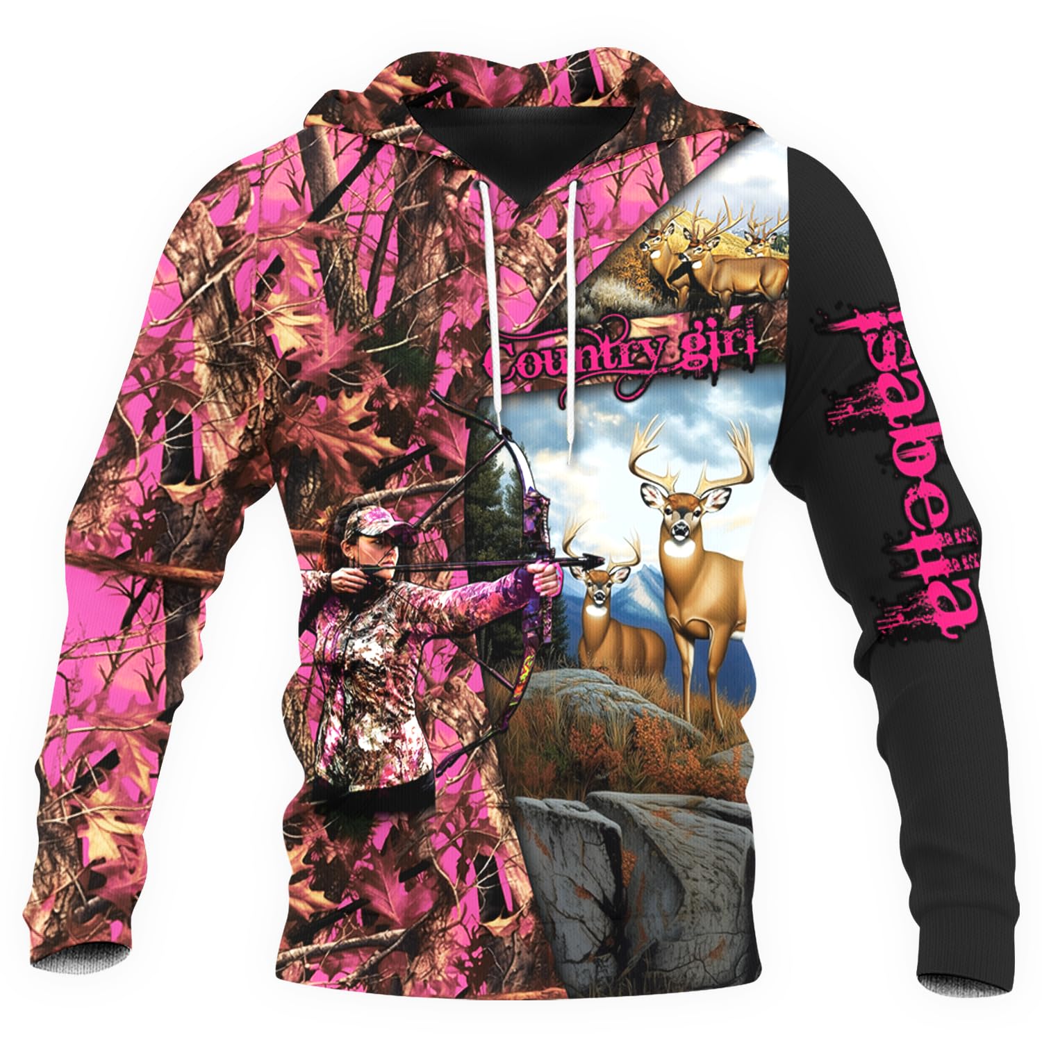 PriAmi Custom Camo Hoodie for Women, 3D Pullover Hunting Sweater Gift
