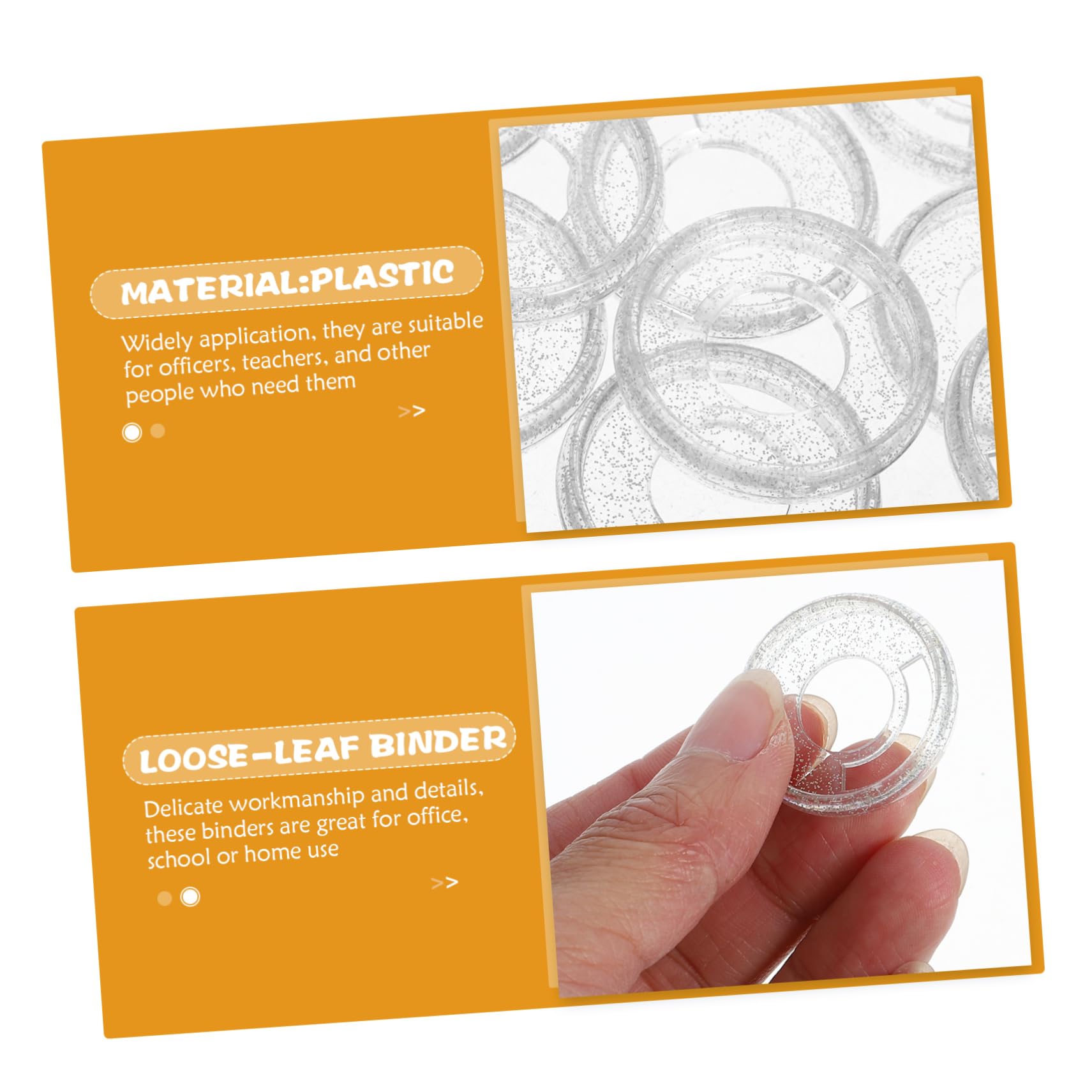 Lurrose 250stücke Kunststoff-binder Discs Für Notizbücher Erweiterungsringe Mit Glitzerndem Transparentem Finish Für -planer Und Lose