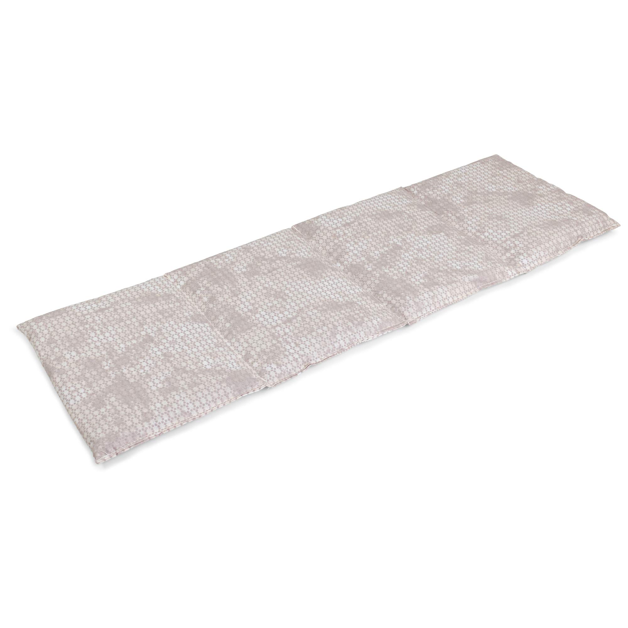 Almohada térmica compartimentada en 4 con semillas de grosella 60x20cm - Saco térmico para microondas - Calor y frío - Cojín térmico con semillas (Color: shabby chic gris-beis)