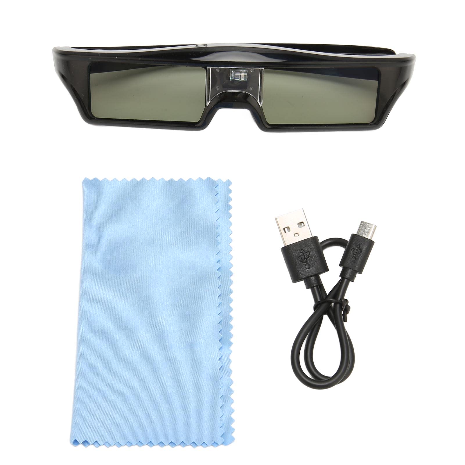 DLP Link 3D Brille, Wiederaufladbare 3D Active Shutter Brille für Alle DLP Link 3D Projektoren, Kompatibel mit 96 Bis 144 Hz, Eingebauter Wiederaufladbarer Akku (KX30)