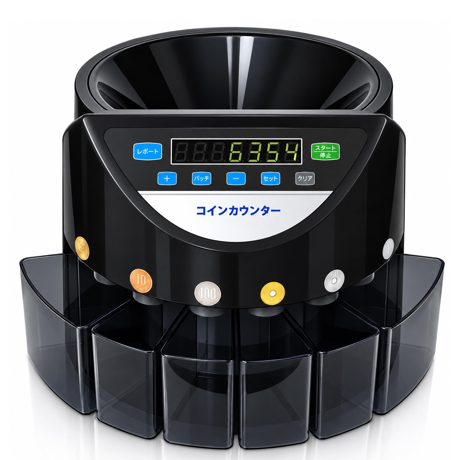 カウンター 日本硬貨専用 270枚/分 操作パネル 日本語表記 55 Amazon | 【新、旧硬貨、全対応。】 ONE STEP コインカウンター 業務用