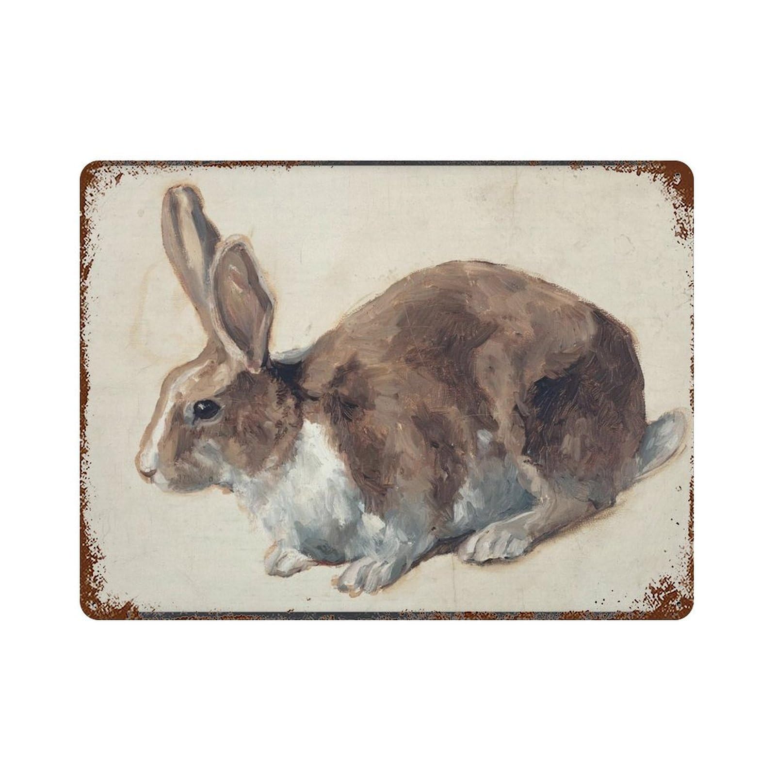 xiaoxiaoshen Vintage Rabbit Painting Bunny Wall Decor Art Metal Tin Poster Modern Home Decor Art Home Bar Shop Decorations Vintage Sign 30x40cm