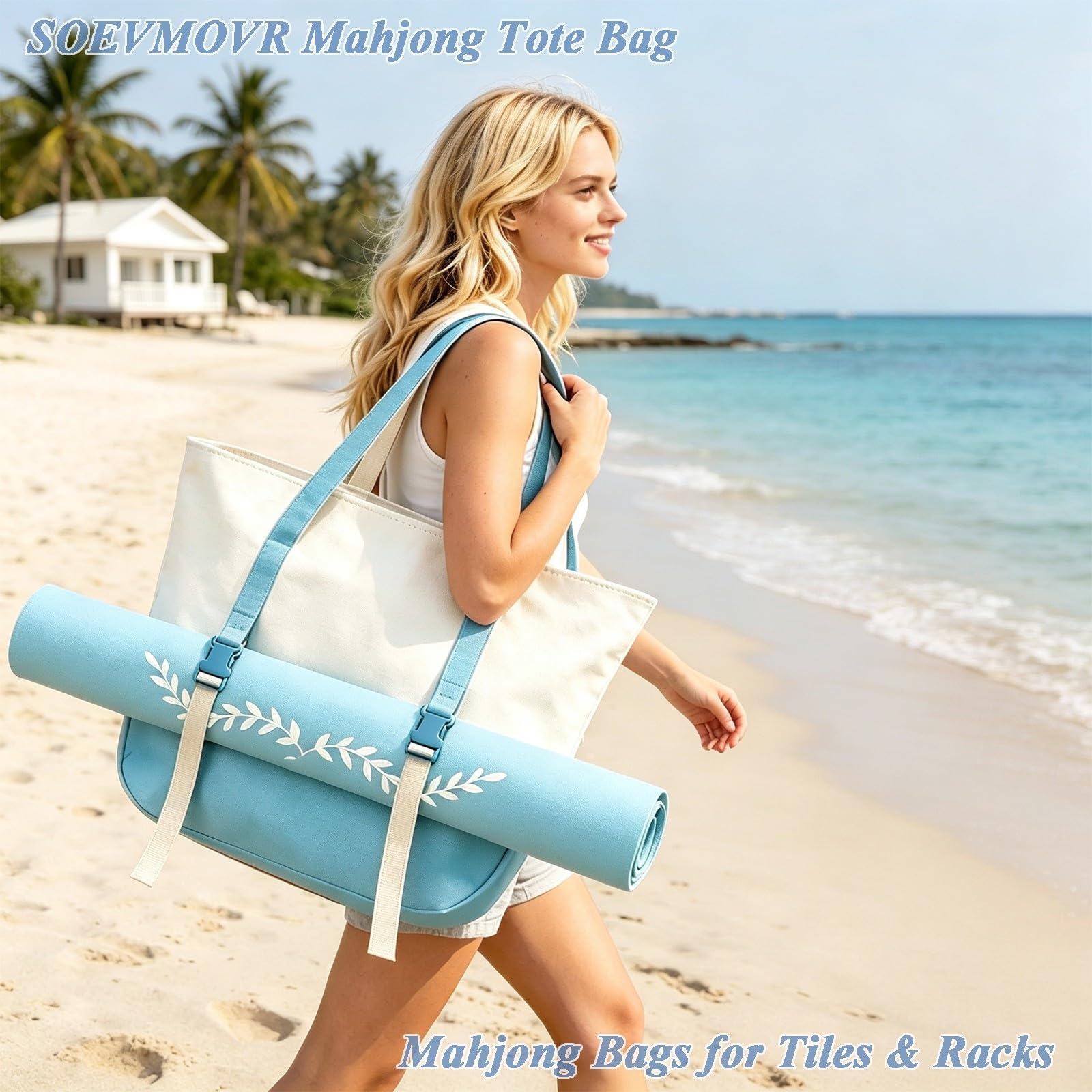 3 Stk Mahjong Tasche Set Canvas Tragetasche Spielsteine Matte