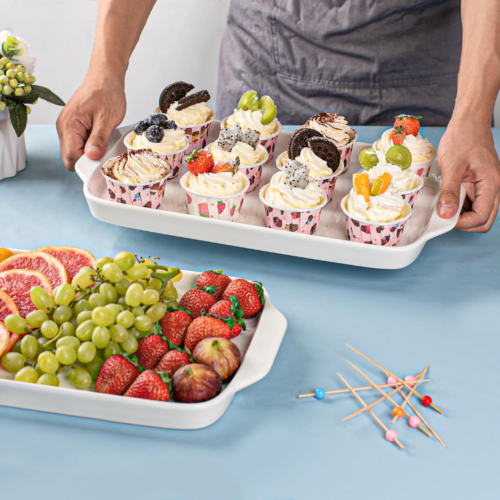 Amazon.com: Dizada Large Serving Platter with Handles 16