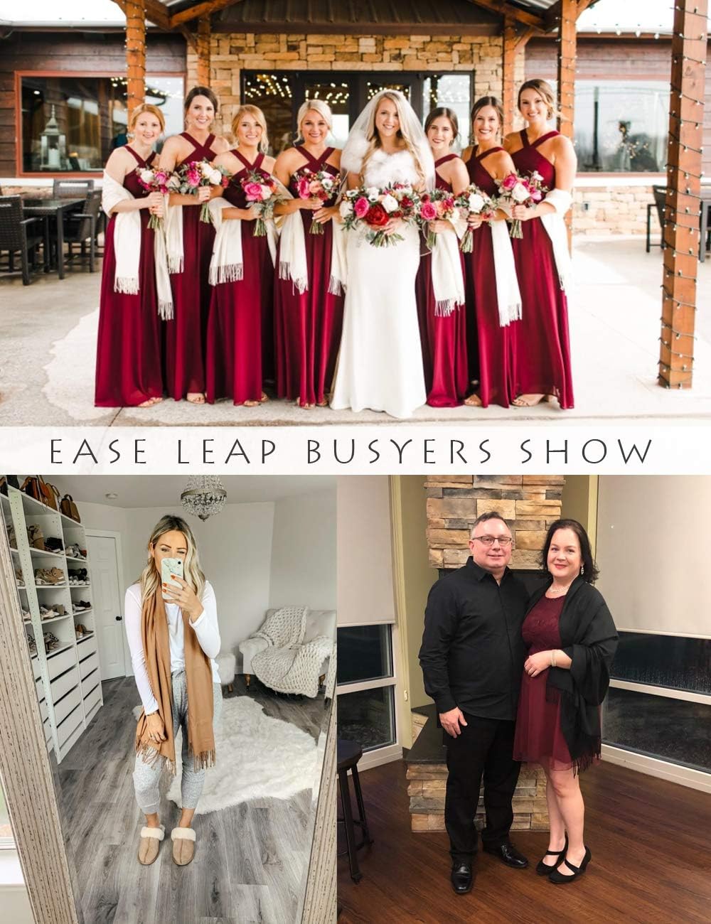 Pashmina Shawl Women Winter Scarf Warm Wedding Wraps Ladies Scarves for Evening Dresses - Image 7