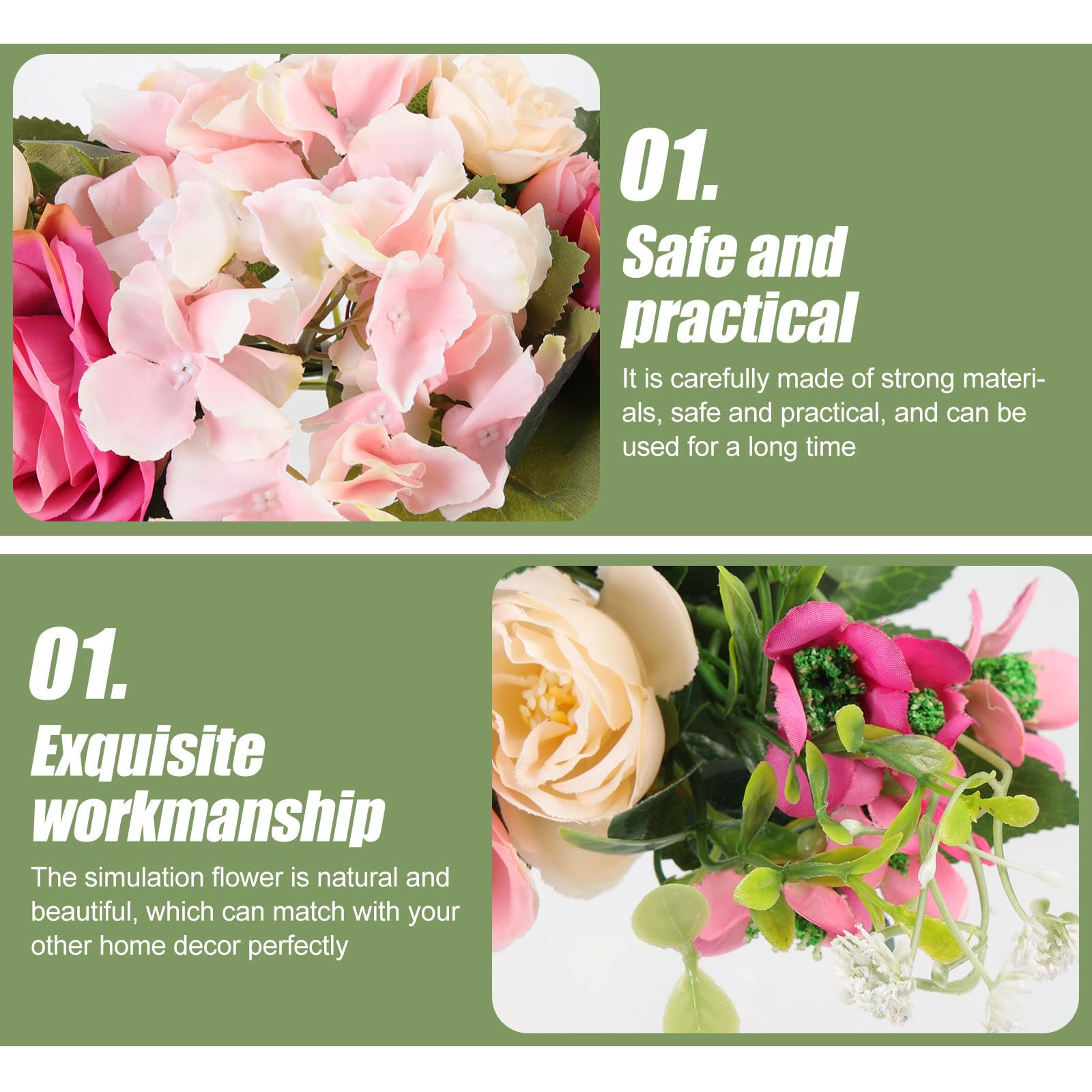 Künstlicher Seidenstoff Langlebig aus Bruchsicher Kunststoff und Hausblumenbogen mit Rosa Rosenornament Dekoration für Hochzeit und Feier