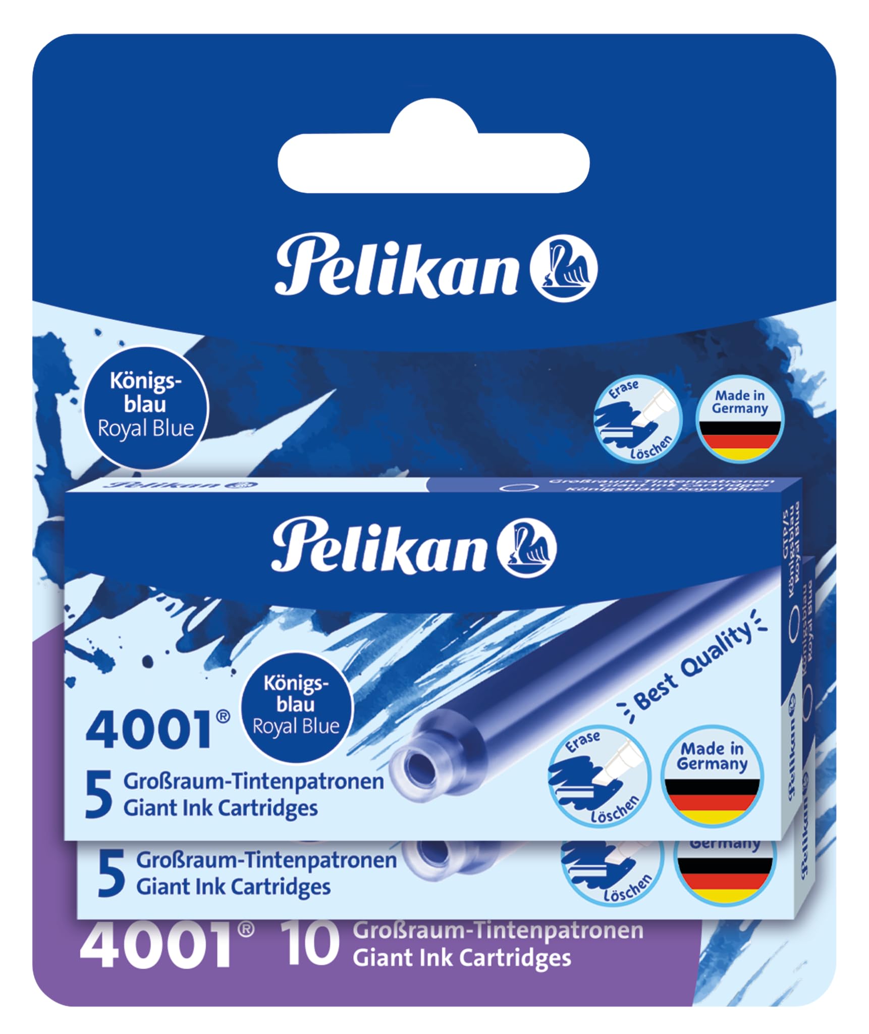 4001 Ink Cartridge for Fountain Pen - Royal Blue (Pack of 10)