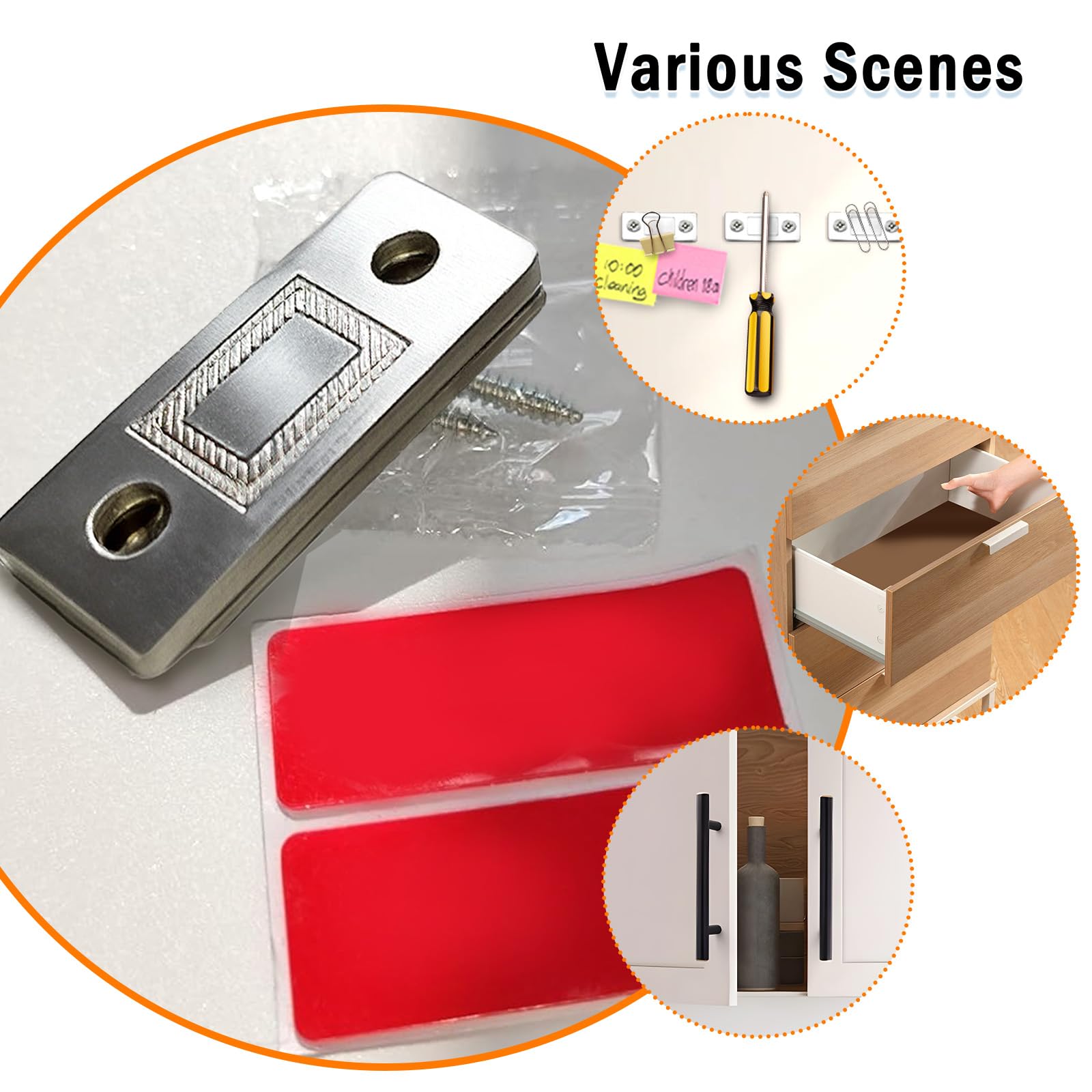 Cabinet Magnetic Catch 2 Pack Ultra Thin Door Magnets Stick on Drawer Latch Clos for sale online Cabinet Magnetic Catch 2 Pack Ultra Thin Door Magnets Stick on Drawer Latch Clos for sale online