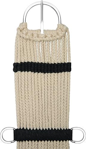 Miniatura 2 de Rayon - Cincha de caballo de 17 hebras, circunferencia antideslizante con hebilla plana, suministros de equitación occidental, color bronceadonegro