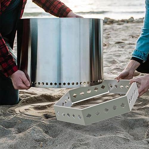Miniatura 6 de Soporte para estufa de hoguera compatible con fogata individual de 15 pulgadas, soporte hexagonal para estufas de hoguera, soporte de acero