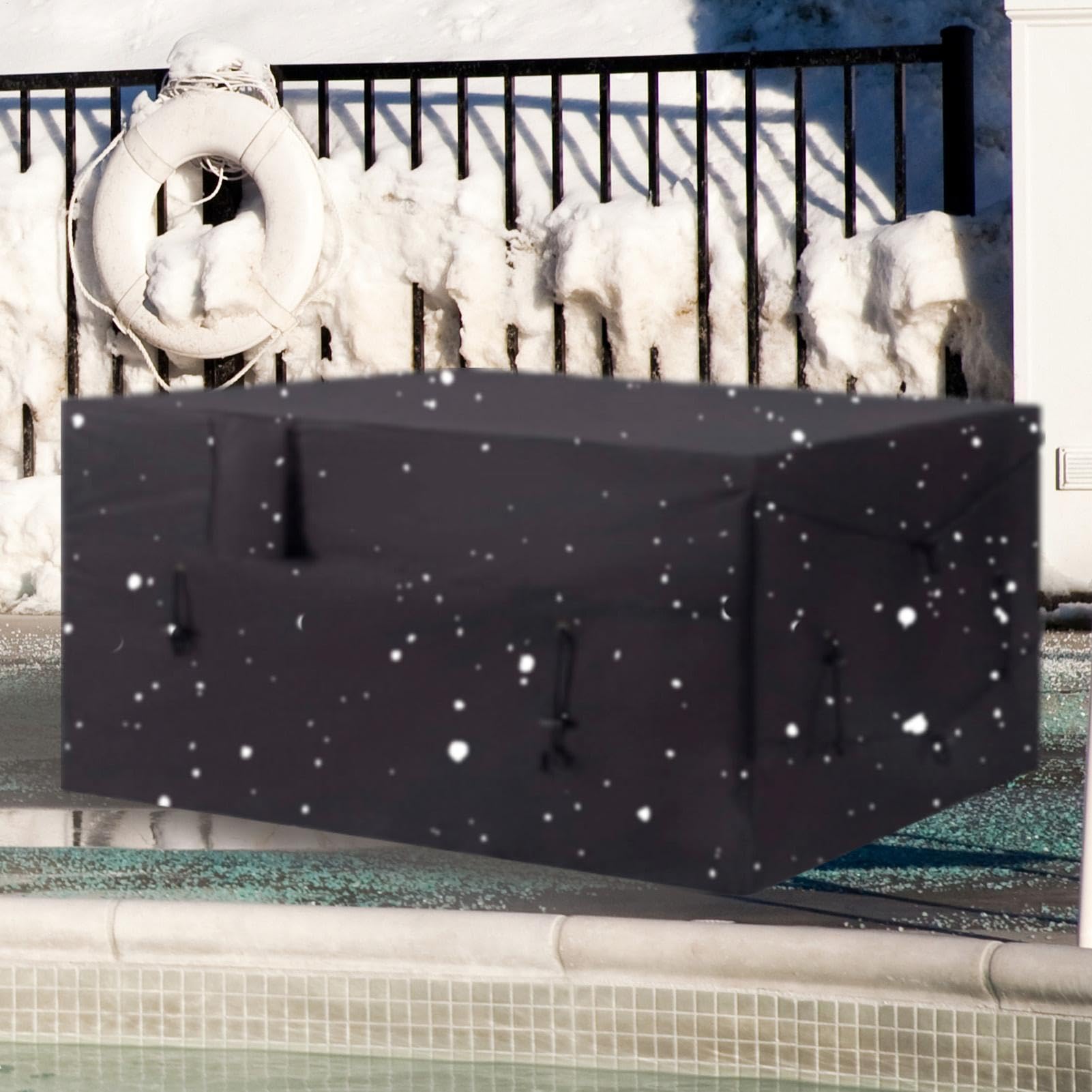 Cubierta Para Bomba Calor Impermeable, Resistente, Ajustable | Protector para Bomba de Calor de Piscina Tira de Cierre de Gancho y Bucle para Protección Exterior