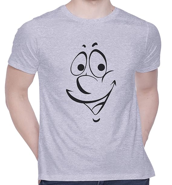 CreativiT Graphic Printed TShirt for Unisex Smile Expression Tshirt Casual Half Sleeve Round