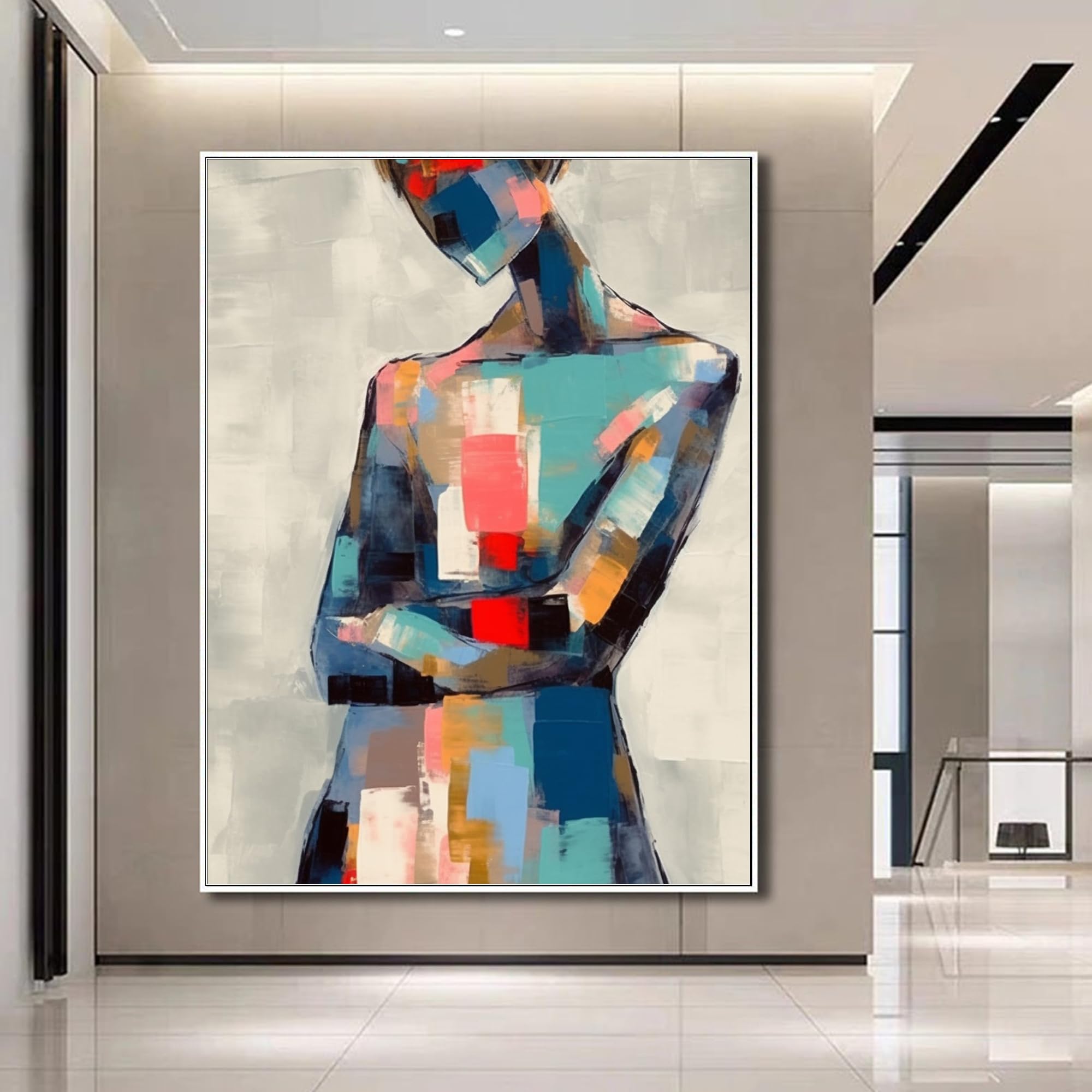 Amazon.com: Yahedoba Original Female Simple Canvas Oil Painting