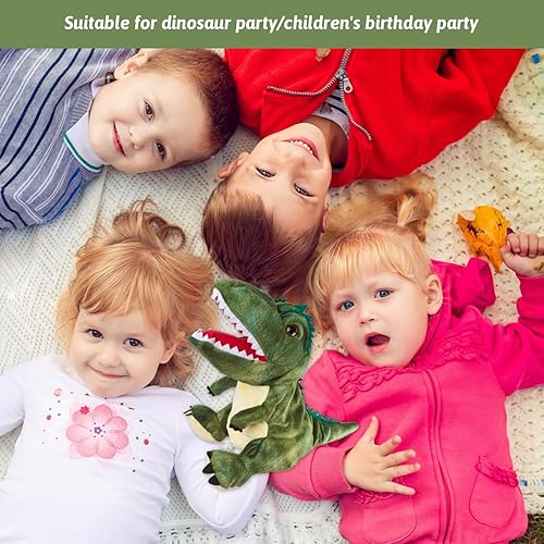 Miniatura 8 de Marionetas de mano de dinosaurio de felpa, juguete de dinosaurio suave, regalos para niños (2 piezas)