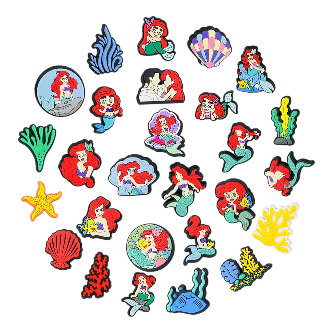 27pcs Mermaid Croc Charms for Kids Girls Cartoon Croc