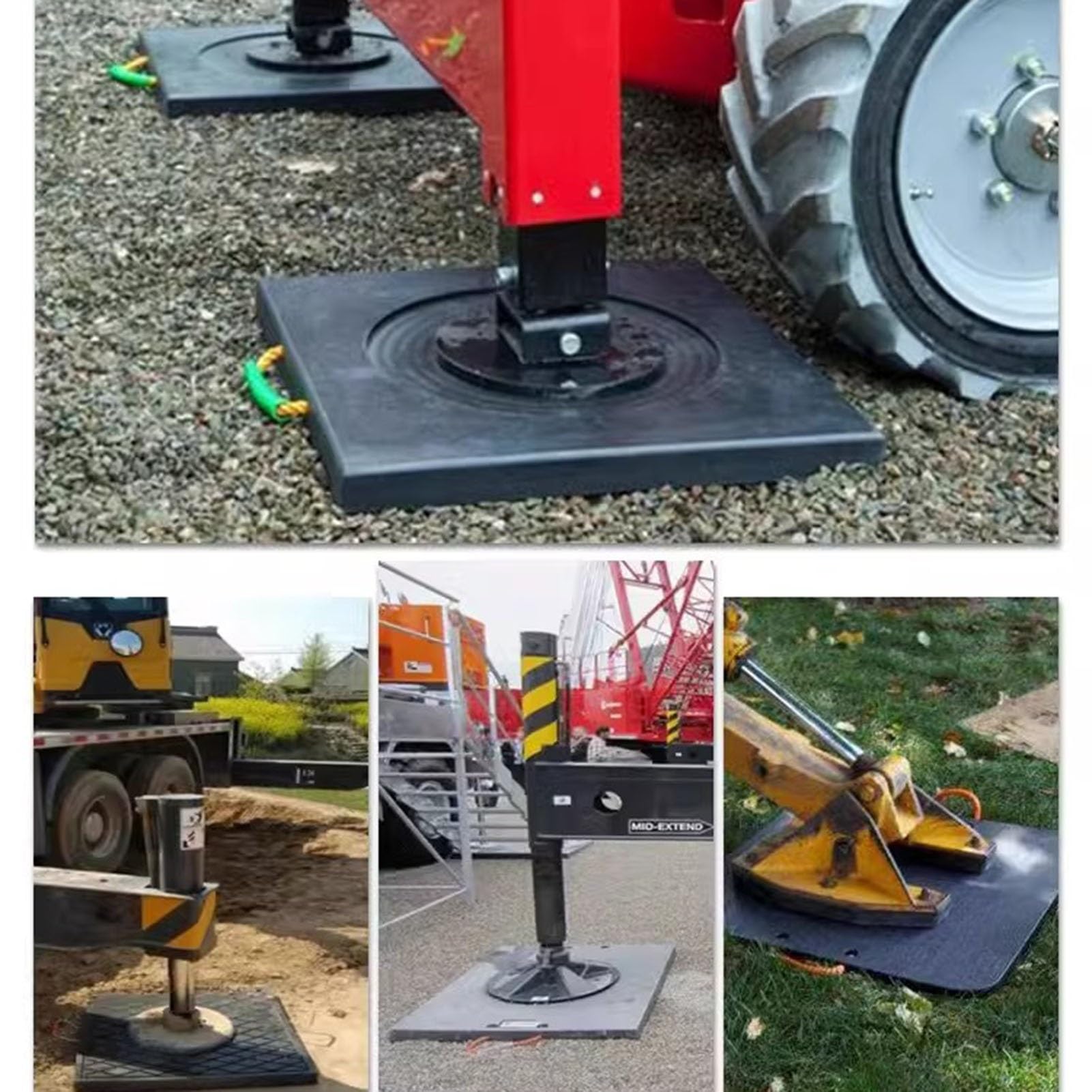 Generisch Hochleistungs-Wohnwagen-Stützfüße – 4–6 cm Dicke, Schwarze Stabilisierungsblöcke mit Tragegriff zum Nivellieren von Wohnwagen und Wohnmobilen