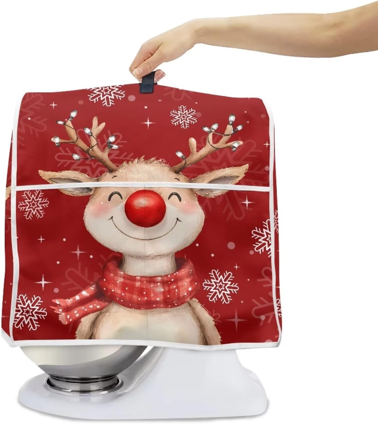 Christmas Reindeer Stand Mixer Cover 4.5-5 Quart Kitchen Mixer Cover Washable Food Processor Protective Covers Dust Protection Insulated Kitchen Appliance Cover Xmas Decor image 4