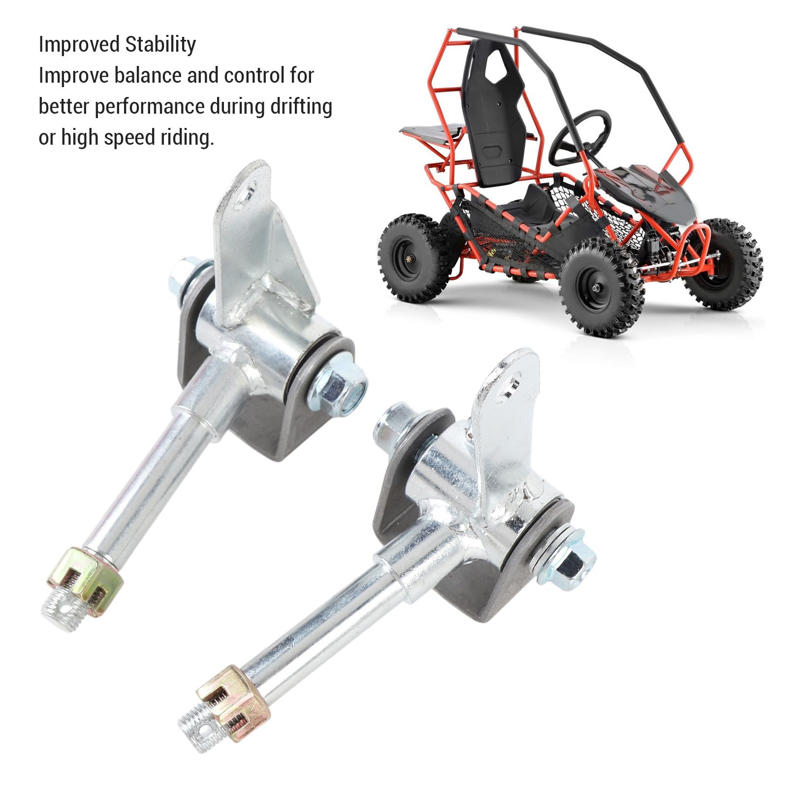 1 Paar M14 Vordere Lenkrad -Hub -Knöchel Spindeln Stahllegierung Verbesserte Leistung für Drifttrike 4 Wheelers Quad ATV Go Kart