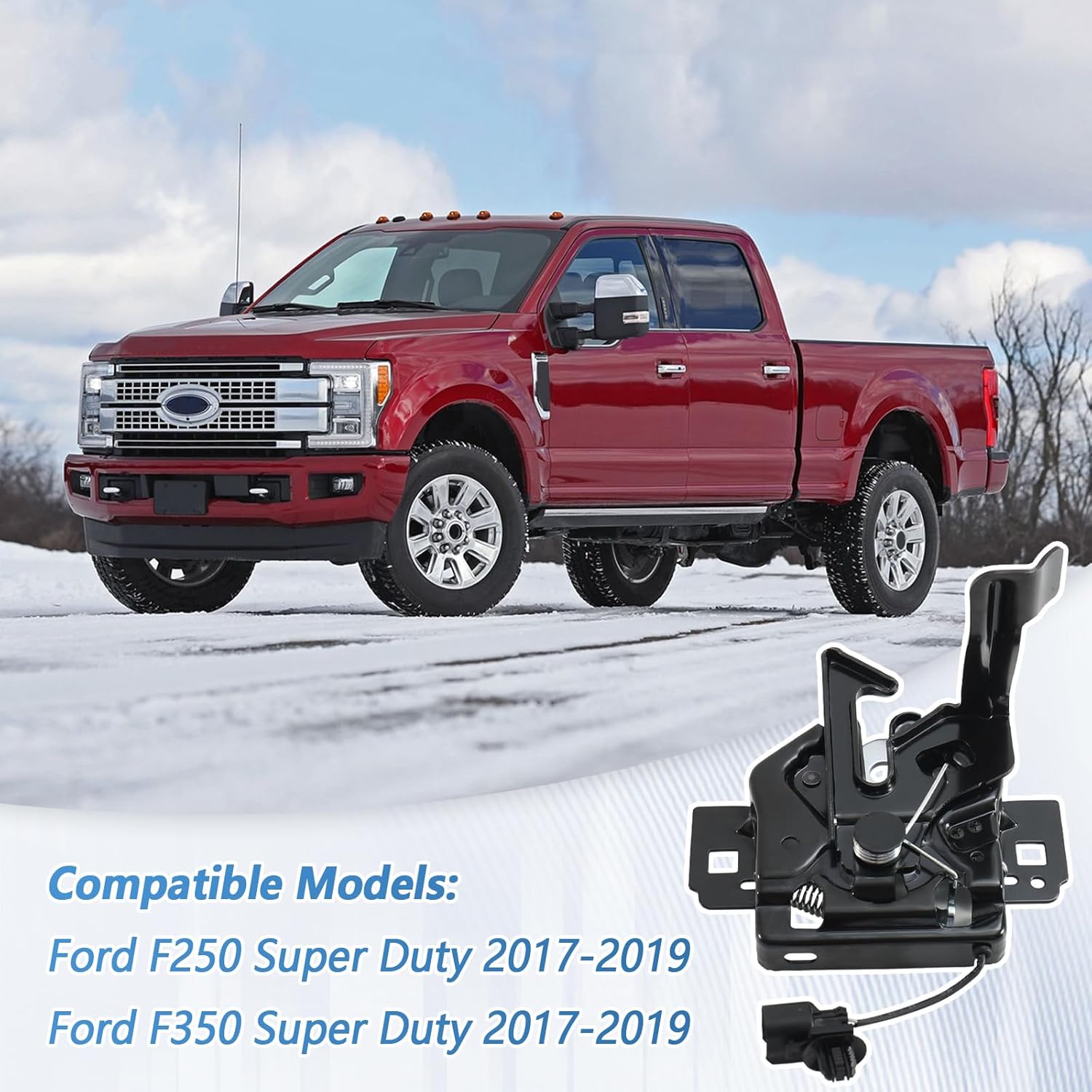 Hood Latch Assembly with Anti Theft Sensor for Ford F-250 F-350 2017-2019 HC3Z-16700-F