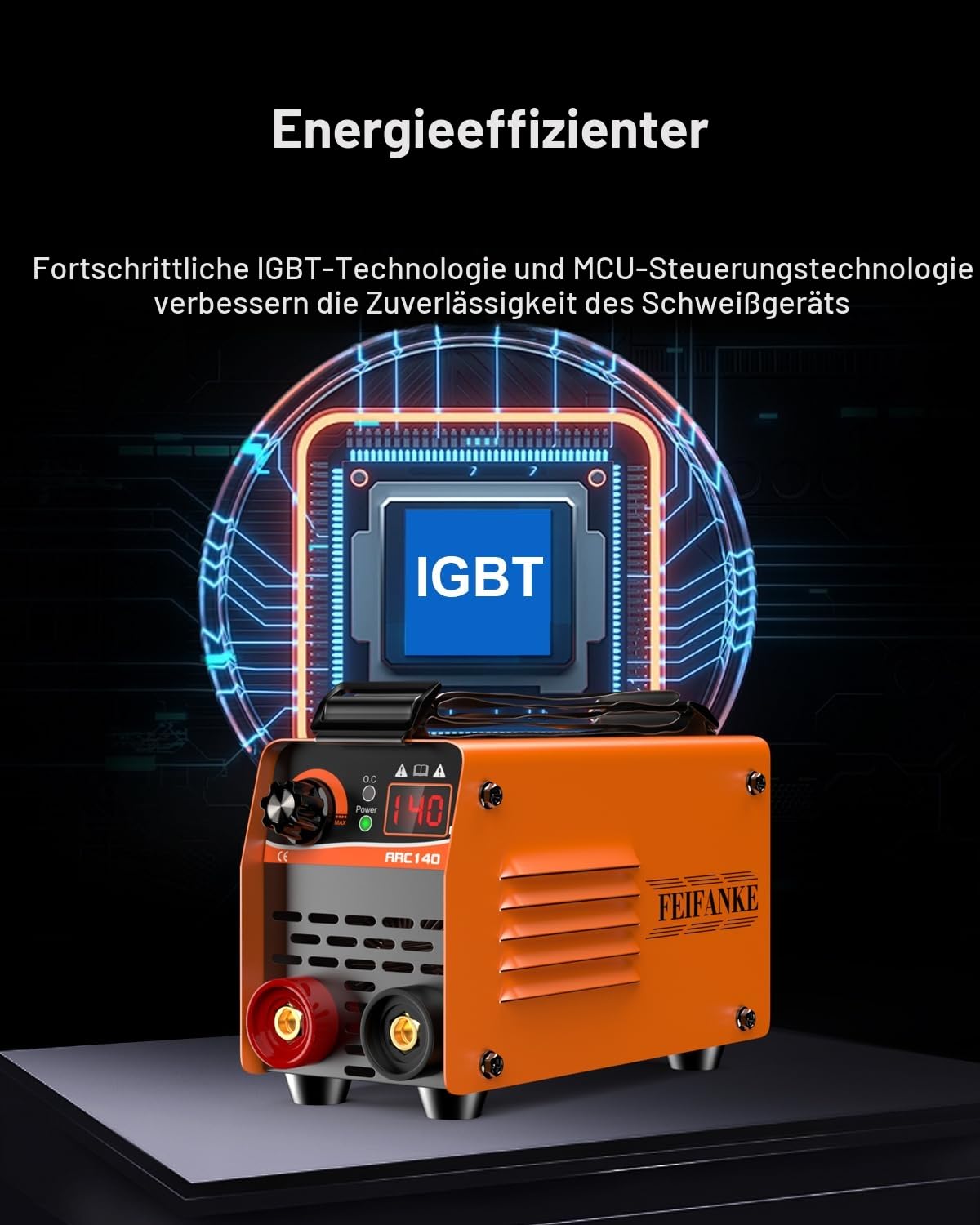 FEIFANKE ARC140 Ultra Mini Inverter Schweißgerät – 140 A IGBT DC Elektroden Schweißgerät mit Lift TIG, LED-Anzeige, Anti-Stick, 210 x 130 x 90 mm