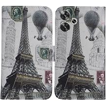 Eiffel Tower Stain Resistant Pouch, Stylish, Cover Case, Silicone TPU Silicone Stand, Leather, Synthetic Leather, Card Storage, Wallet, Case, Notebook-type, Compatible with Xiaomi Redmi