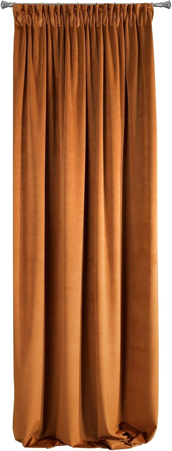 Eurofirany Soft Plain Opaque Velvet Curtain with Rufflette Tape For Rail, 1 Unit - Image 3