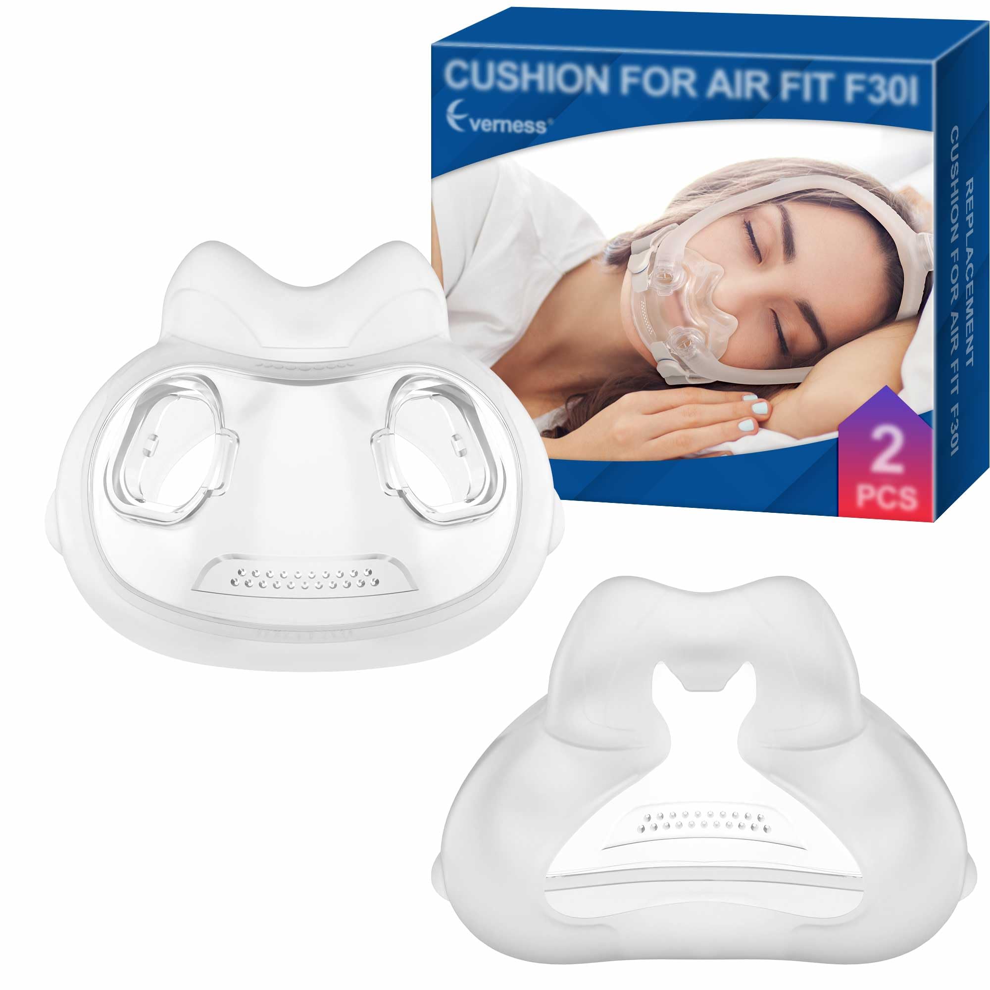 2 Packs Replacement Cushion for Airfit F30i Medium, Full Face Replacement Cushion, Snugly Fit & Secure Seal Replacement Supplies by Everness (M)