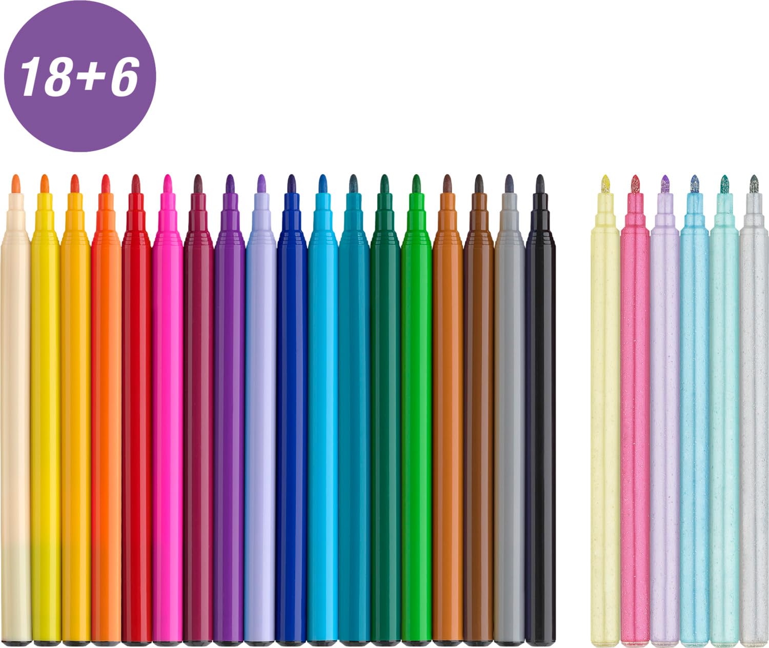 FABER-CASTELL 554221 - Zestaw flamastrów Jednorożec, 13 flamastrów w standardowych i pastelowych kolorach