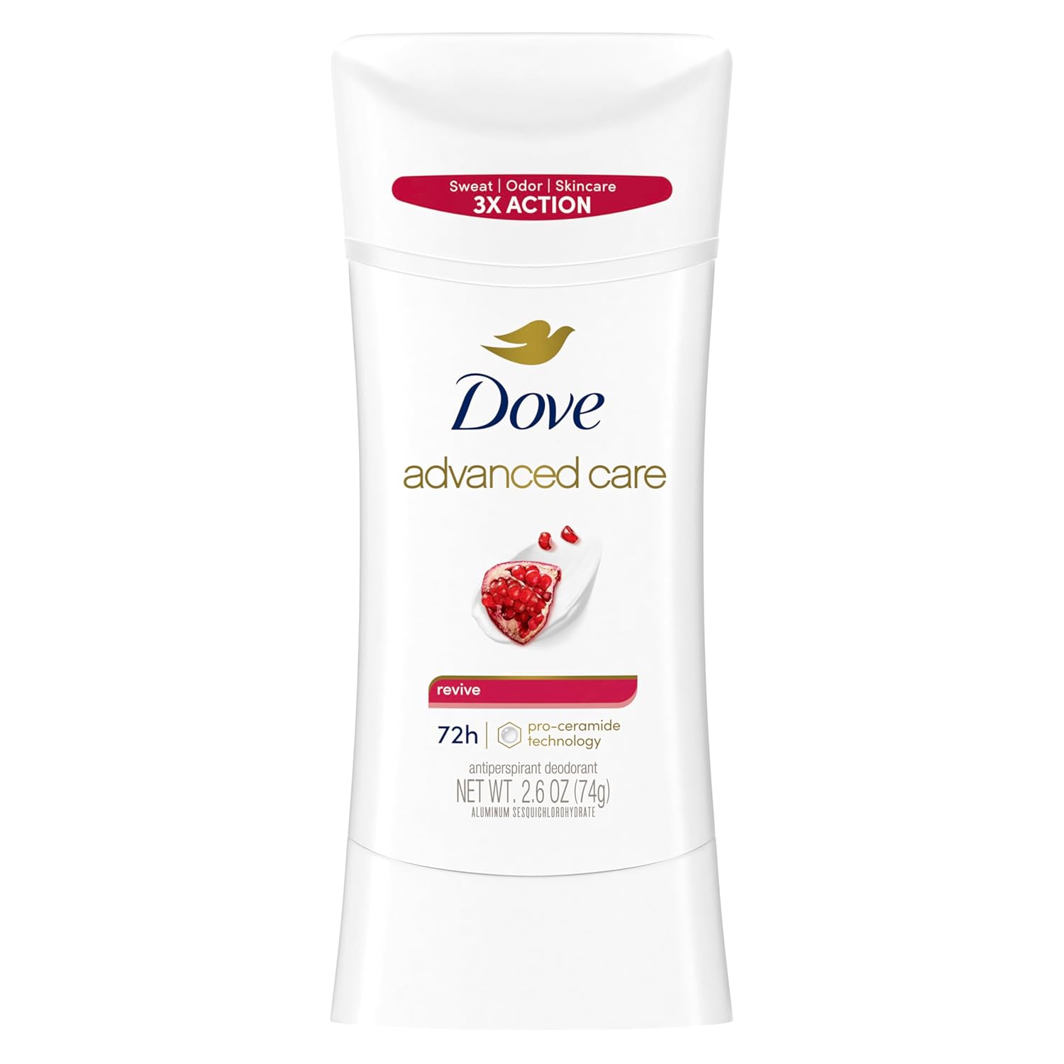 Dove Advanced Care Antiperspirant Deodorant Stick Revive to help skin barrier repair after shaving by boosting skin’s ceramide levels 72 hour odor control and all-day sweat protection 2.6 oz Dove Advanced Care Antiperspirant Deodorant Stick Revive to help skin barrier repair after shaving by boosting skin’s ceramide levels 72 hour odor control and all-day sweat protection 2.6 oz