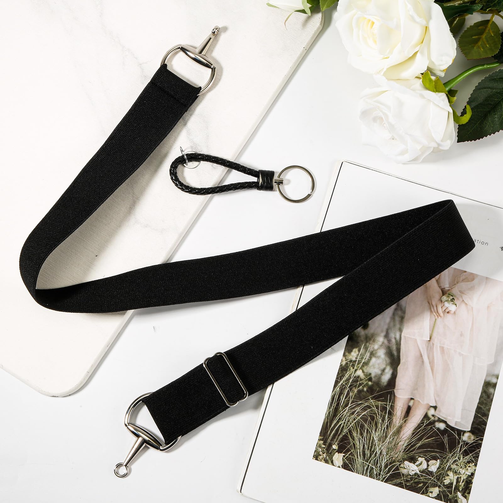 Ceinture C4 équitation - Sauteur - Blanc/gris Abstrait - Boucle - Taille 30-34