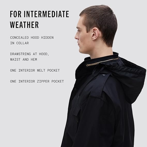 Alpha Industries M-65 Field Jacket - Classic Oversized Military Field Coat - Black, S