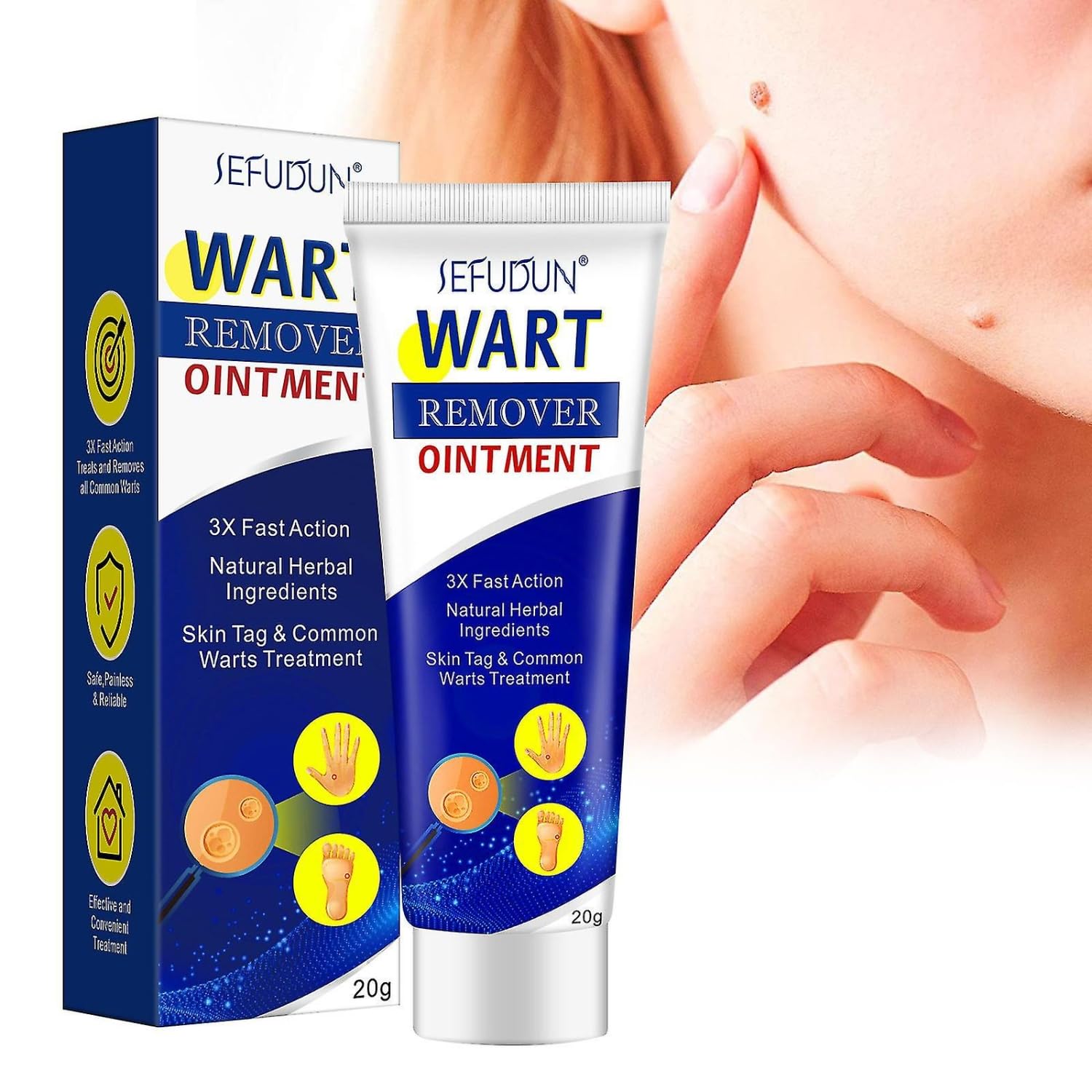 SWEI - 2Pcs Wart Remover Ointment | Wart Remover Cream, Skin Tag Wart Remover Gel, Herbal Ingredients Safe Body Warts Treatment for Acne Moles Scar | Wart Treatment Wart Remover for Face, Body | 2x20g
