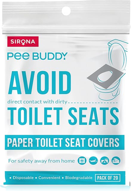 Peebuddy Disposable Paper Toilet Seat Covers (Pack of 20) | No Direct Contact with Unhygieneic Seats| Easy to Dispose| Nature Friendly| Must Have for Women