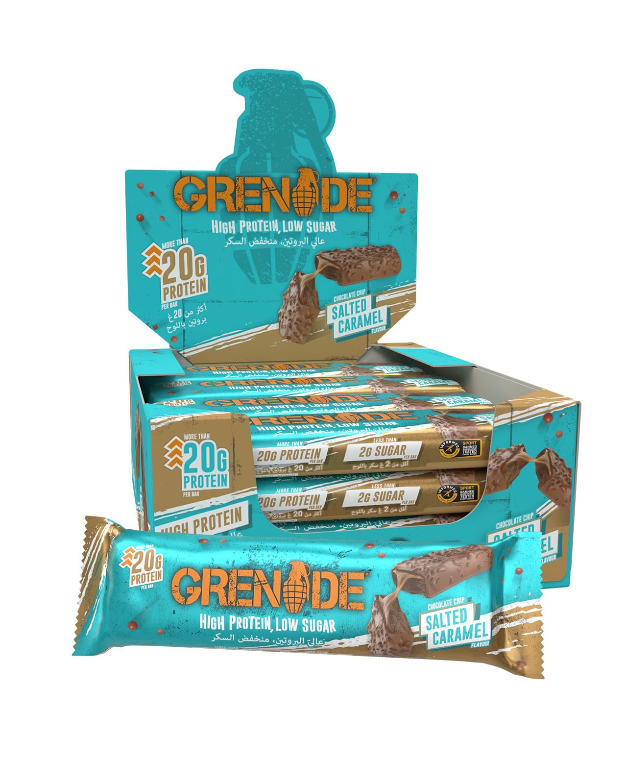 GRENADE CARB KILLA BAR Chocolate Chip Salted Caramel 12x60gm