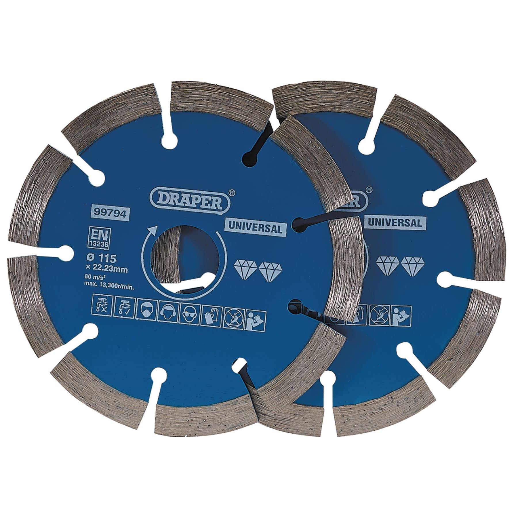 Draper Segmented Diamond Blade 115mm Pack of 2