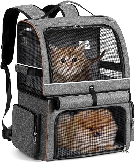 Lekebobor Cat Backpack Carrier for 2 cats, Pet Carrier Backpack