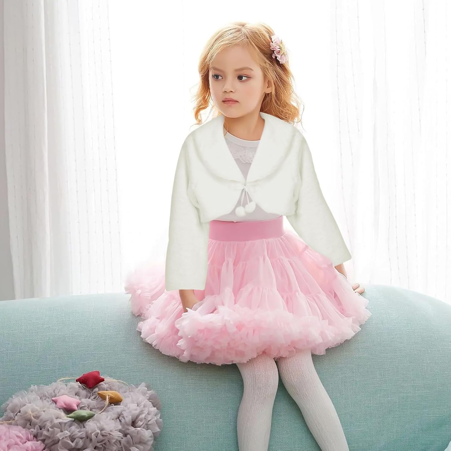 Children Warm Tippet Children Tippet Girl Jacket Dresses Formal Dress Wedding Girl Bolero Jacket Warm