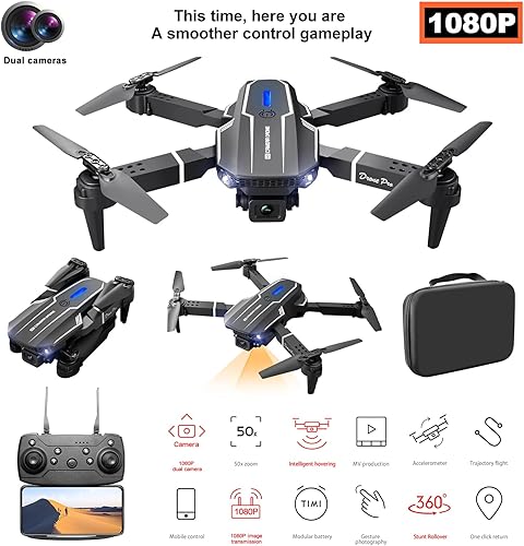 Miniatura 5 de ZnLyrion Mini dron con cámara dual 1080P HD para principiantes aficionados, FPV, duración de batería extendida, modos de vuelo versátiles, diseño