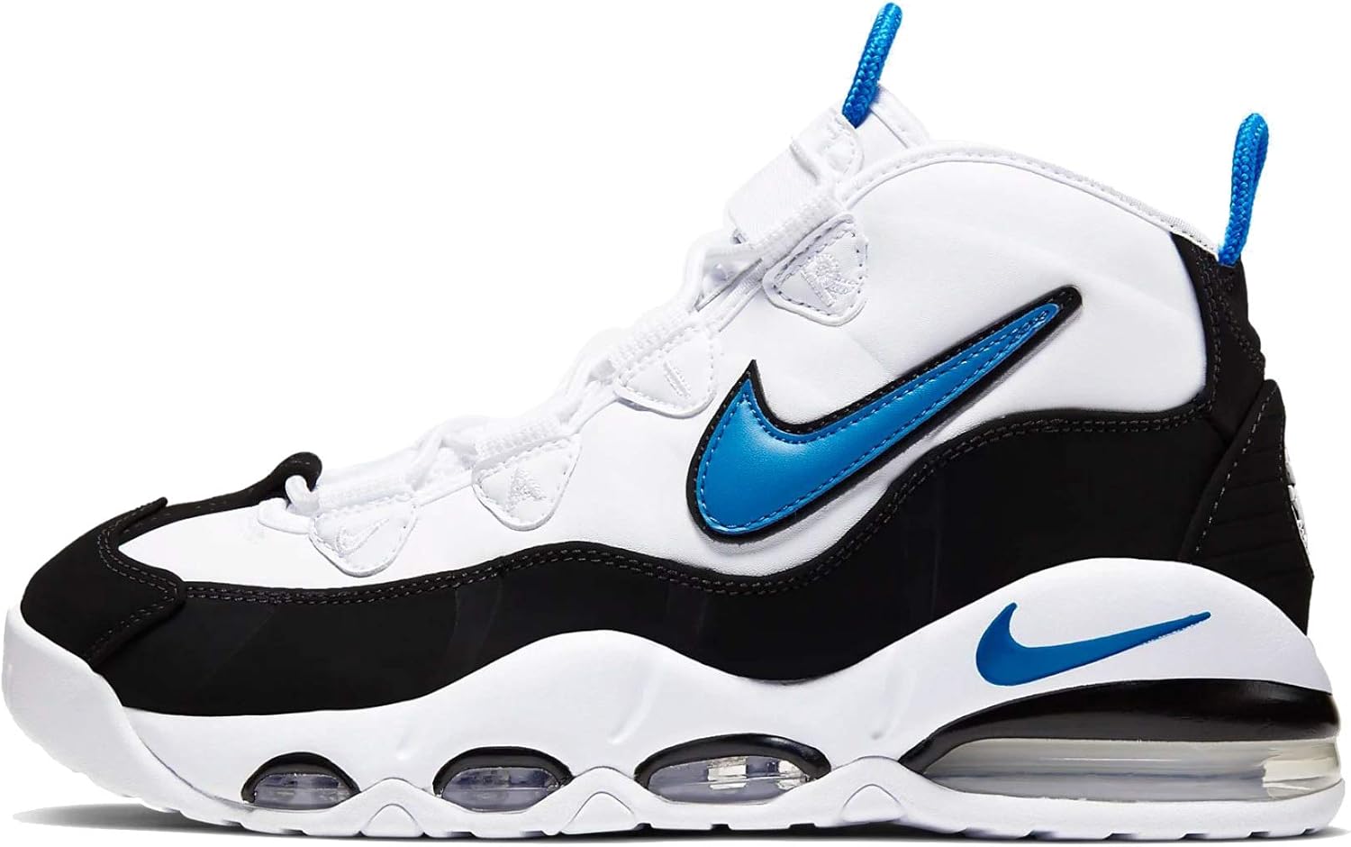 Nike Men's Air Max Uptempo '95 Basketball Shoes (13, White/Photo Blue/Black)