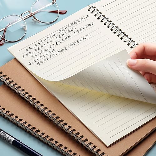 Miniatura 6 de Haploon Paquete de 22 cuadernos en espiral A5 de tapa dura, cuadernos de papel kraft en espiral, 100 páginas (50 hojas), 8.3 x 5.5 pulgadas,