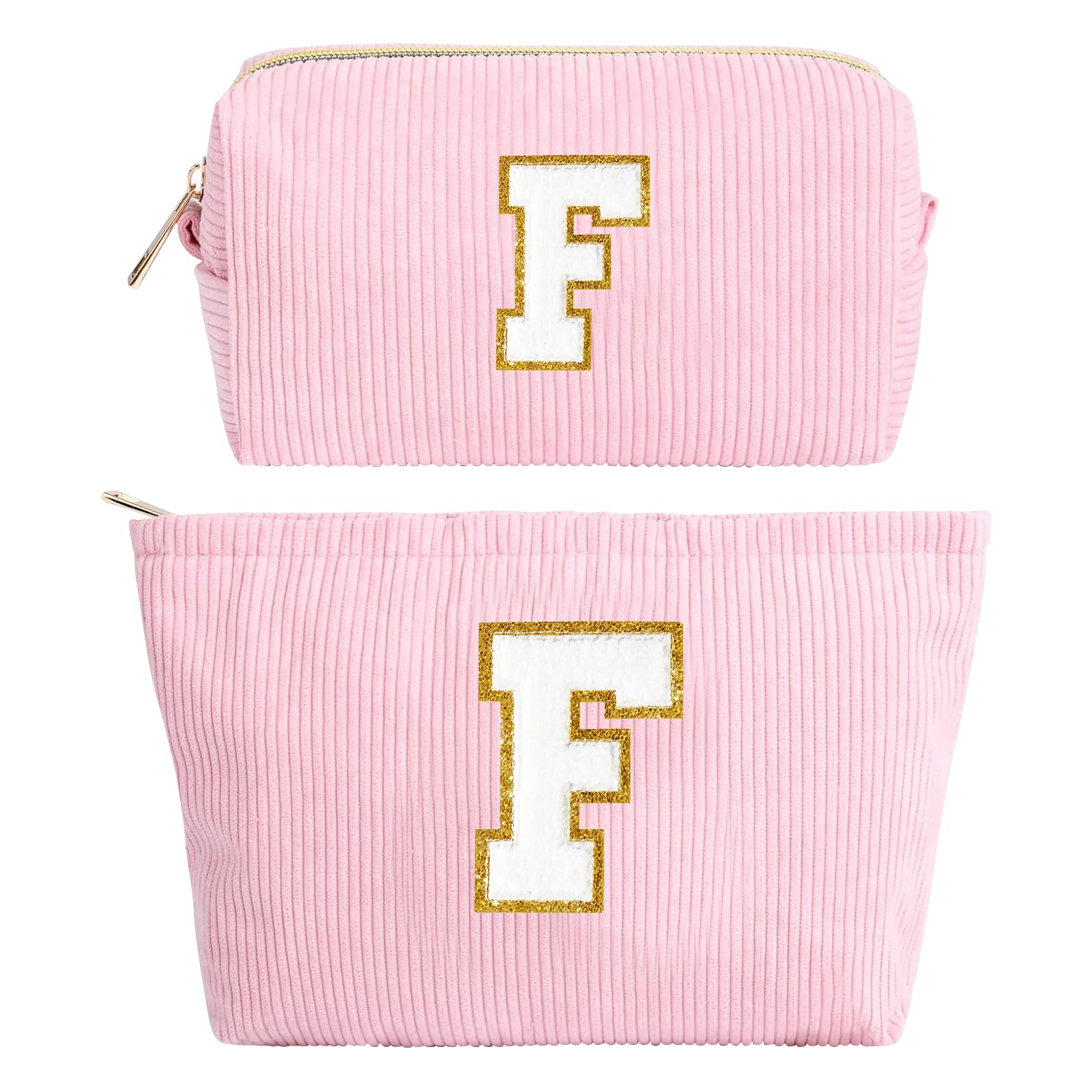 2 Stück Make-up-Tasche, Cord-Kosmetiktasche, Reise Kulturbeutel, Schminktasche Damen, Muttertag Hochzeit Geschenke für Frauen Freundinnen Braut Brautjungfern Schwester Tochter Mutter Erzieherin(Rosa)