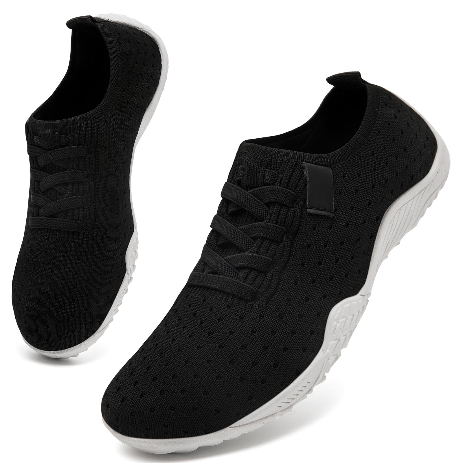 UNQWQZ Barfussschuhe Damen Weich Turnschuhe Hallenschuhe Atmungsaktiv Laufschuhe Trainlaufschuhe Bequem Sportschuhe Barfußschuhe Fitnessstudio rutschfest