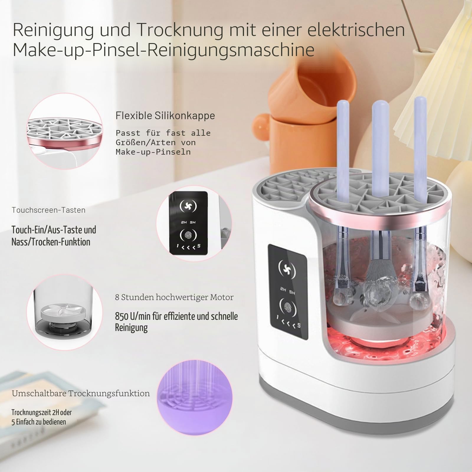 Elektrische Reinigungs- und Trocknungsmaschine, tragbar, automatisch, USB, multifunktionales Make-up-Pinsel-Werkzeug