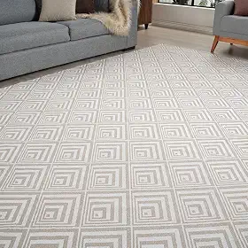 Tapete Grande 3,00 M X 2,00 M Sala Quarto Escritório Moderno Sofisticado Elegante Clean (Losango Bege)