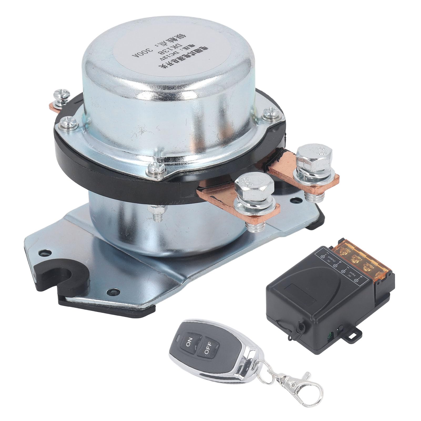 Ejoyous Relé Solenoide de 12 V Contactos de Aleación de Plata Interruptor de relé de Arranque 300 A Latón Bobina de 8 W para Motor de Luz de Coche ATV Vehículo Todoterreno Cortacésped Tractor de