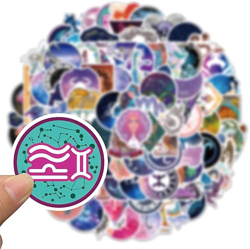 Miniatura 5 de 100 calcomanías de constelaciones calcomanías de signo del zodiaco para botellas de agua lindas calcomanías mágicas de estrella de galaxia para