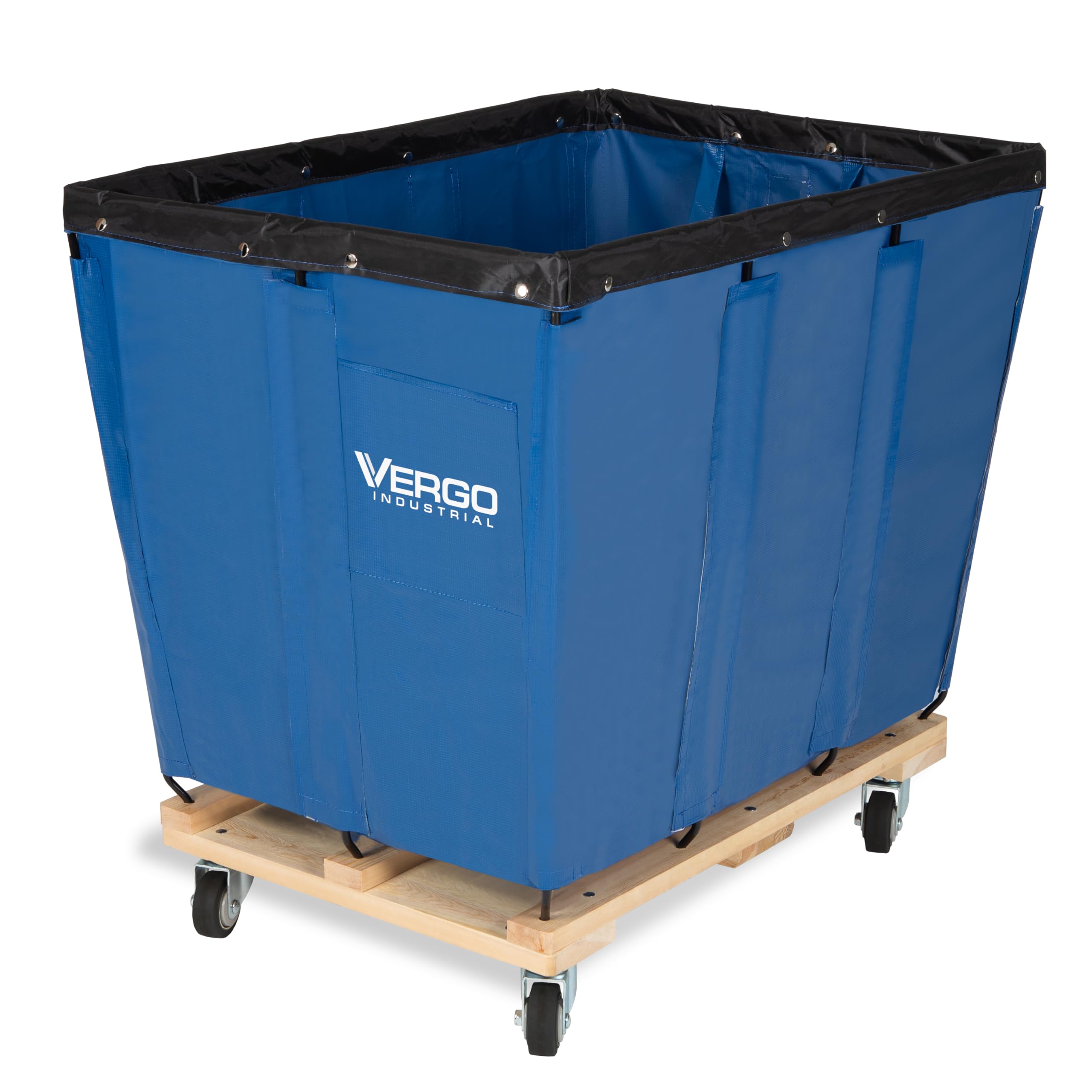 Vergo Industrial Basket Trucks (16 Bushels) 600 lbs Capacity - Heavy Duty Rip-Stop Vinyl Commercial Laundry Cart with Wheels - 20 Cubic Feet - Service Cart for Laundry, Trash and Heavy Materials