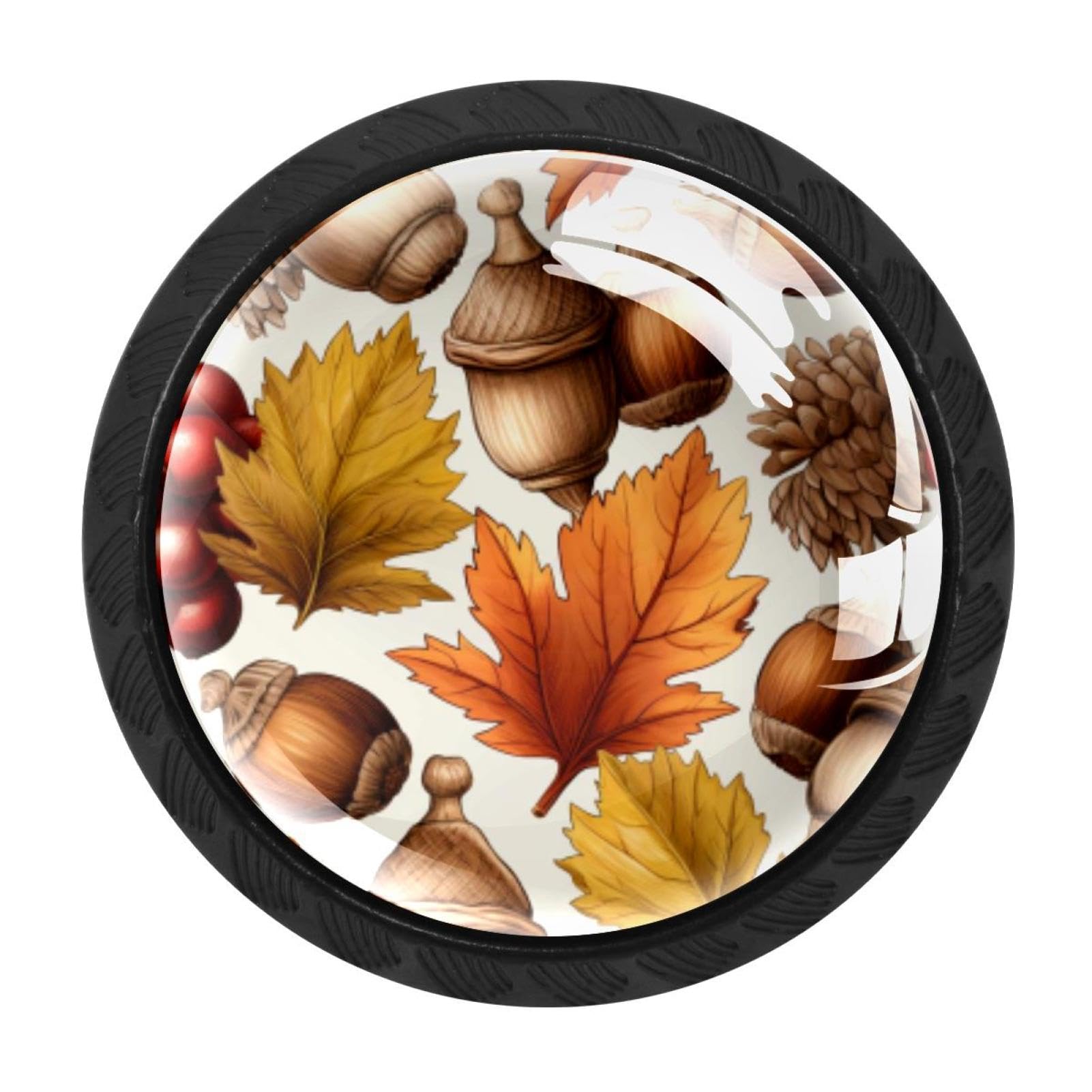 CHENZZZZ Thanksgiving Acorn Cabinet Knobs 4 Pieces Drawer Kitchen Cabinets Dresser Cupboard Wardrobe Unique Pulls Handles